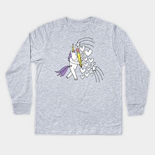 Unicorn Doodle Kids Long Sleeve T-Shirt